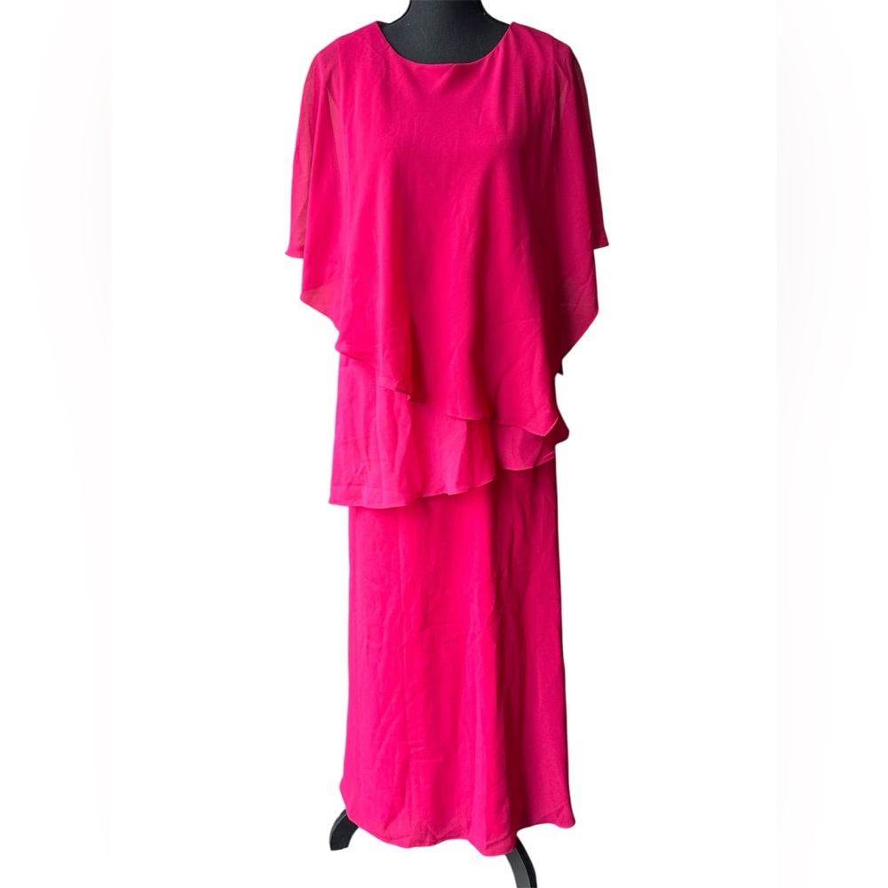 Coldwater Creek Flowy Raspberry skirt and shirt coordinated set NWT 18W - Picture 1 of 7